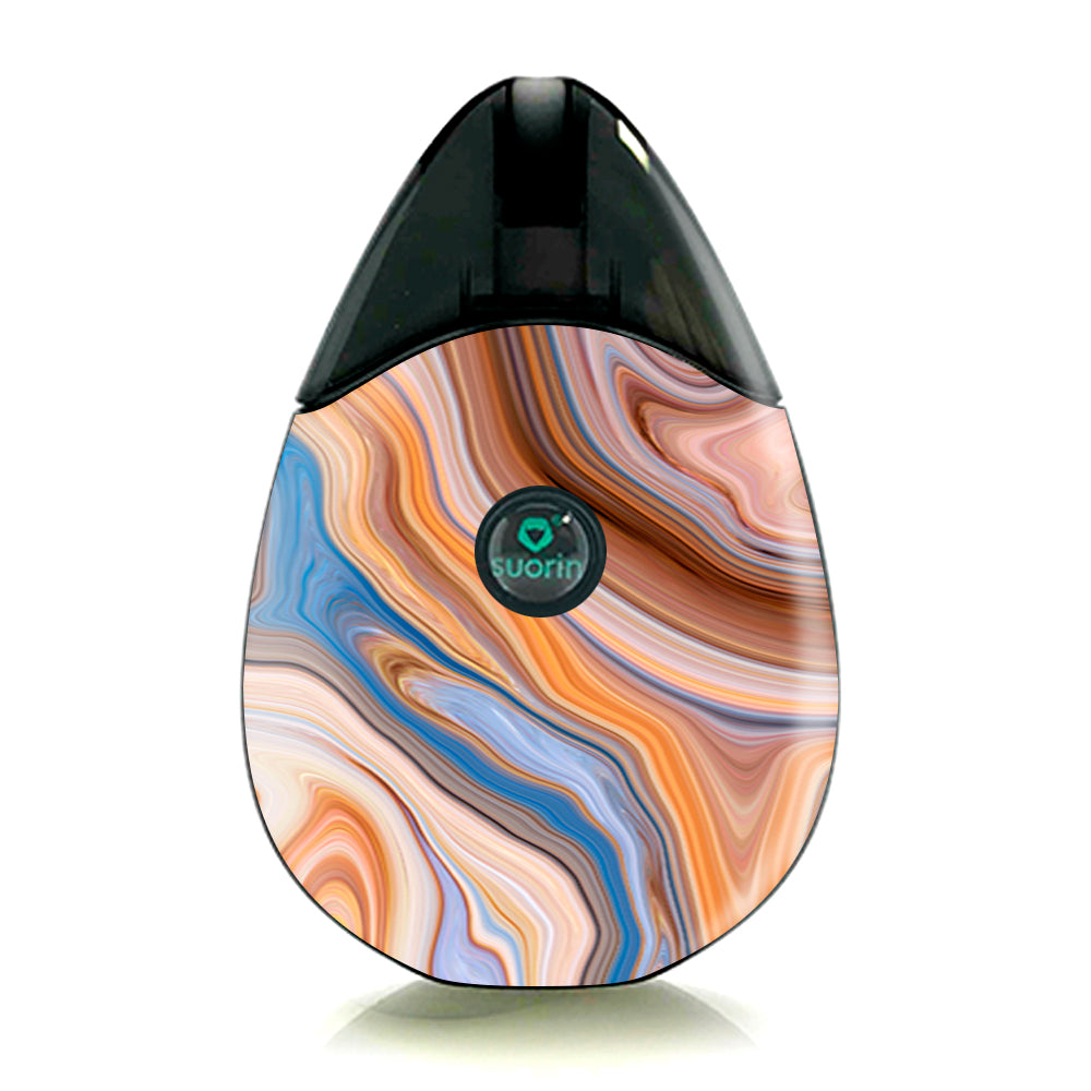  Brown Blue Marble Glass Suorin Drop Skin