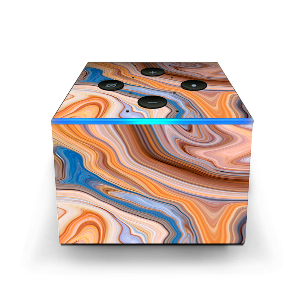  Brown Blue Marble Glass Amazon Fire TV Cube Skin