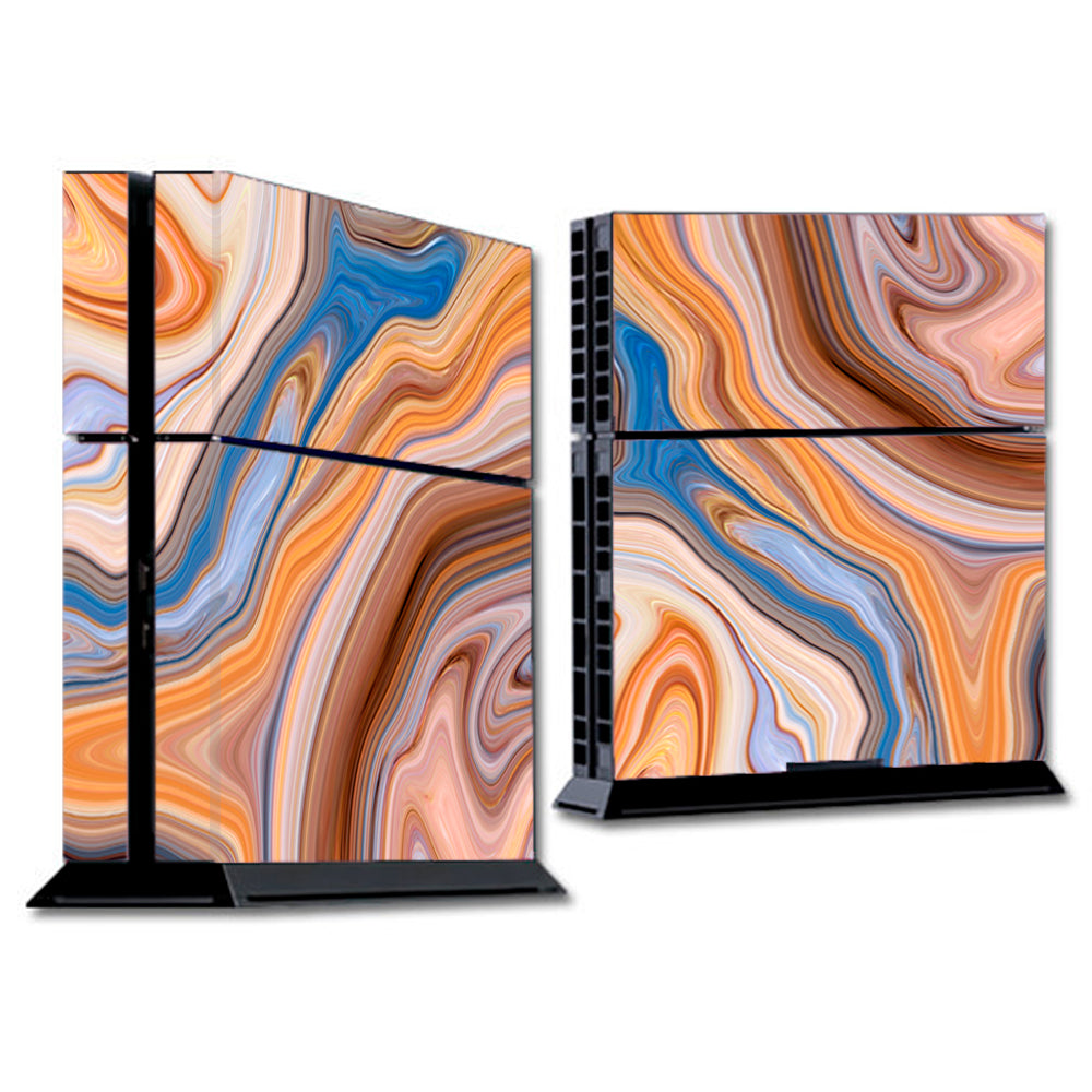  Brown Blue Marble Glass Sony Playstation PS4 Skin
