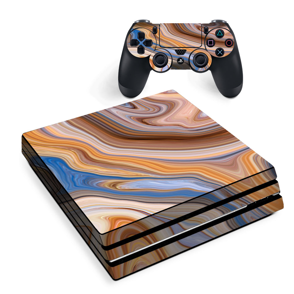 Brown Blue Marble Glass Sony PS4 Pro Skin