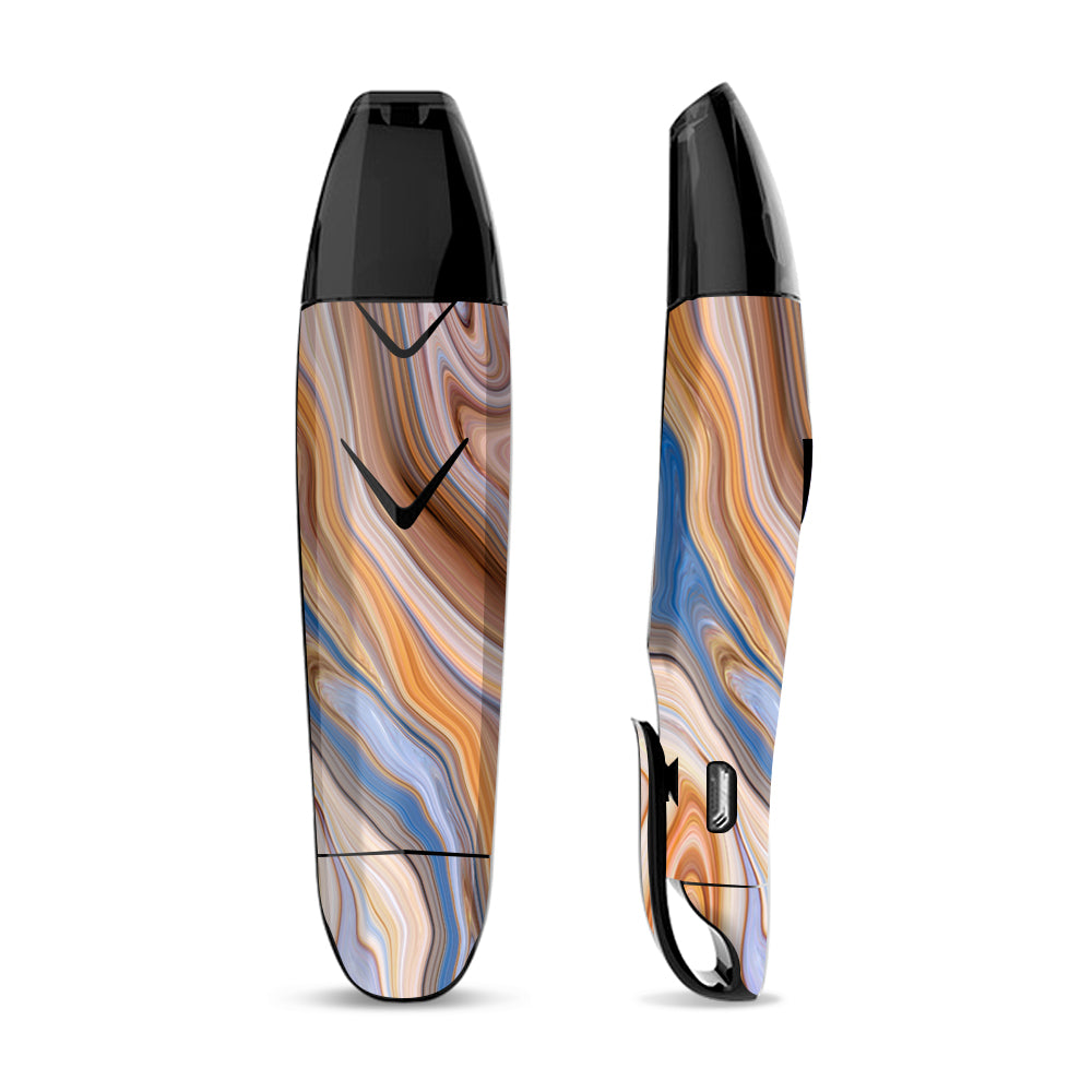 Skin Decal for Suorin Vagon  Vape / Brown Blue Marble Glass
