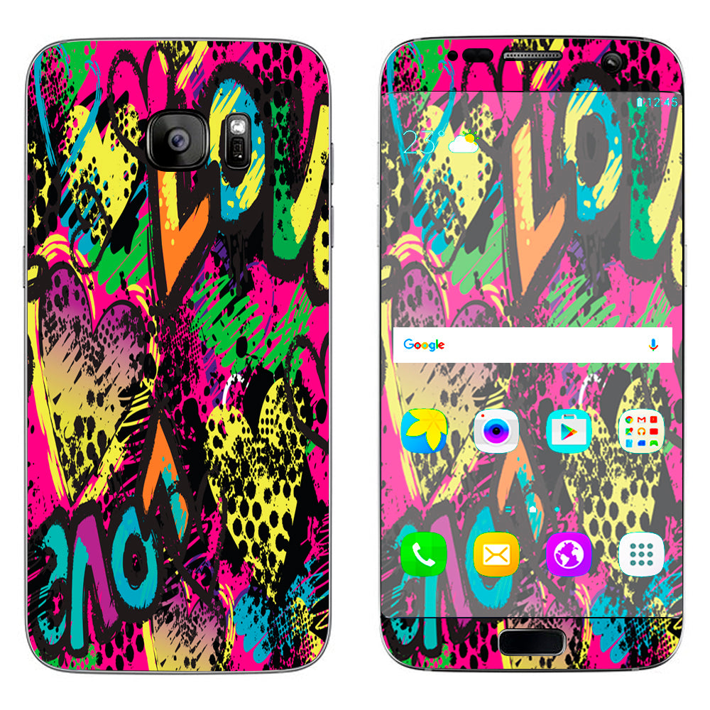  80'S Love Pop Art Neon Samsung Galaxy S7 Edge Skin