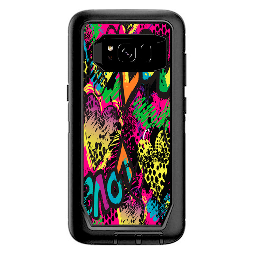 80'S Love Pop Art Neon Otterbox Defender Samsung Galaxy S8 Skin