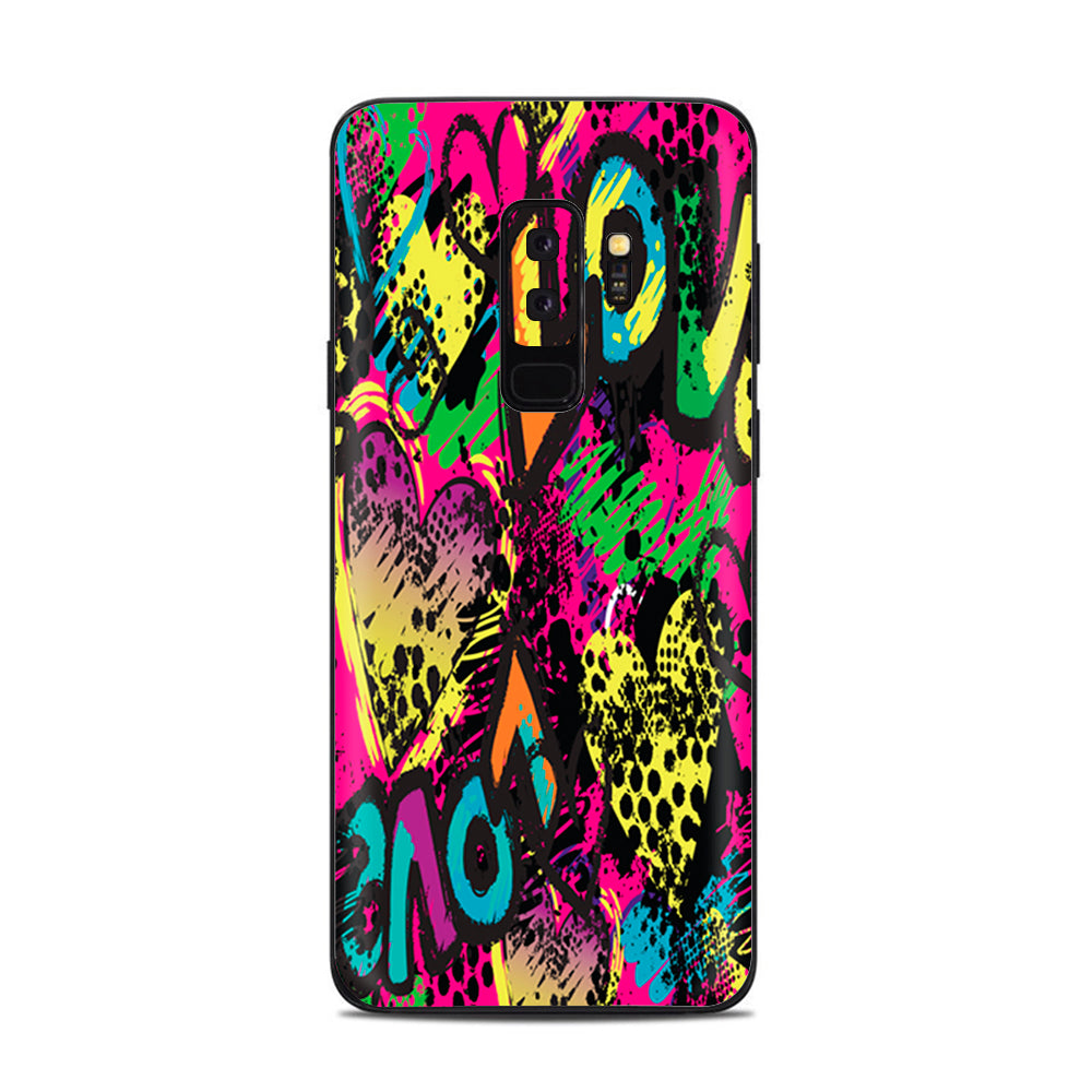  80'S Love Pop Art Neon Samsung Galaxy S9 Plus Skin