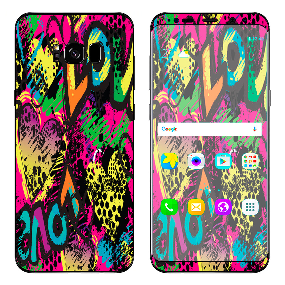  80'S Love Pop Art Neon Samsung Galaxy S8 Skin