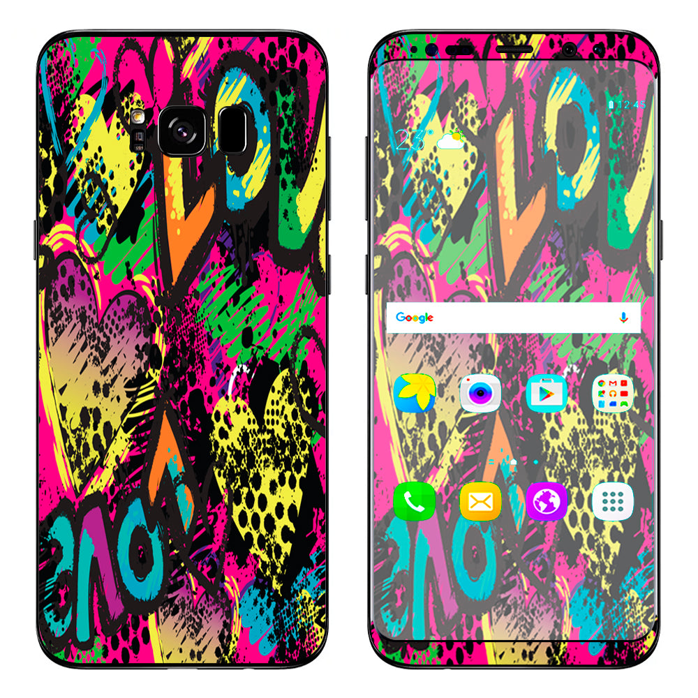  80'S Love Pop Art Neon Samsung Galaxy S8 Plus Skin