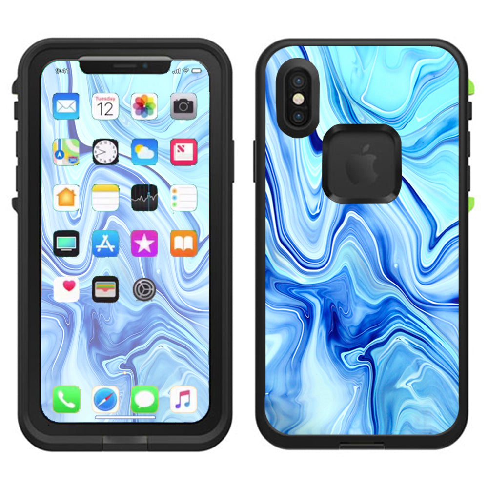  Blue Marble Rocks Glass Lifeproof Fre Case iPhone X Skin