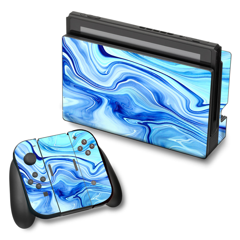  Blue Marble Rocks Glass Nintendo Switch Skin