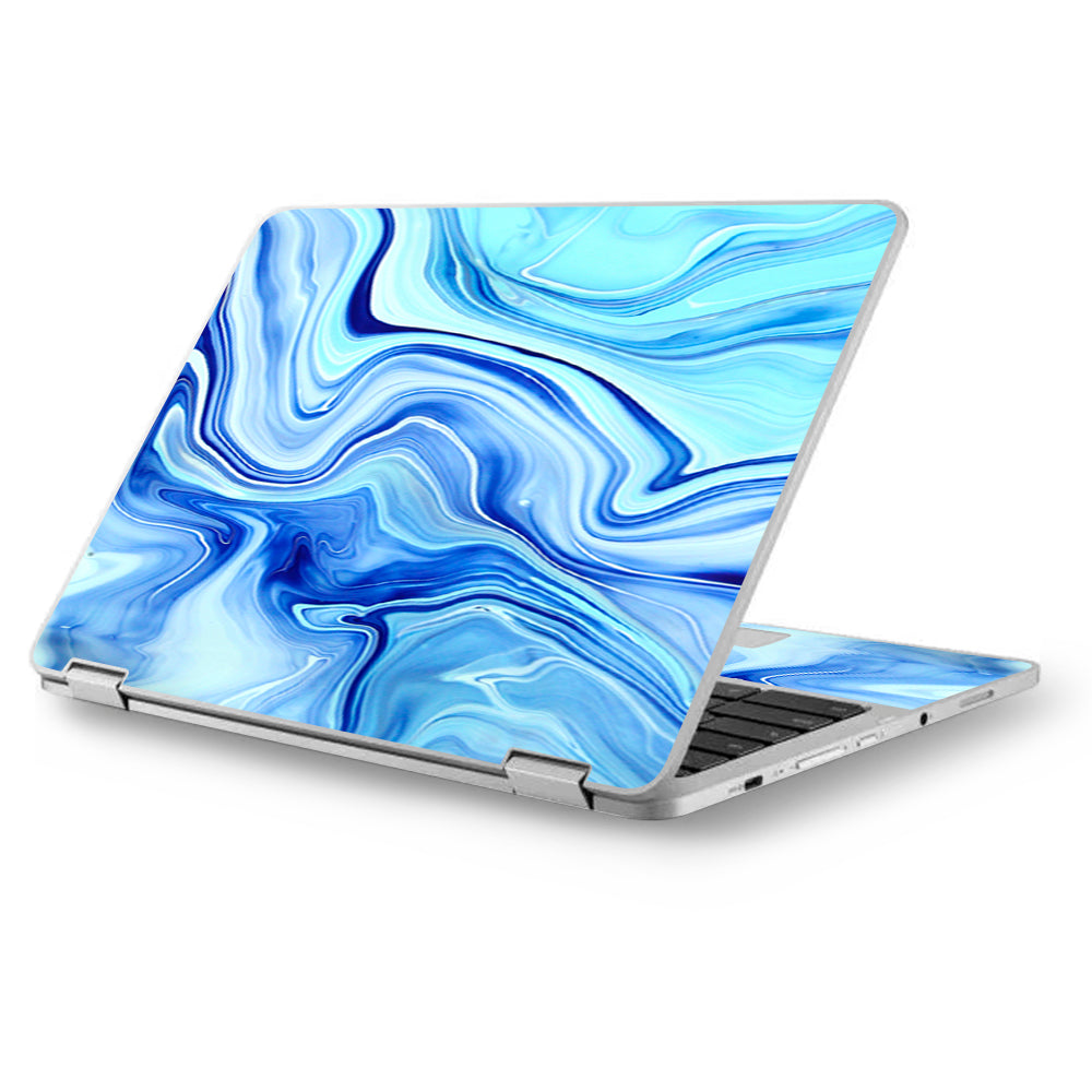  Blue Marble Rocks Glass Asus Chromebook Flip 12.5" Skin