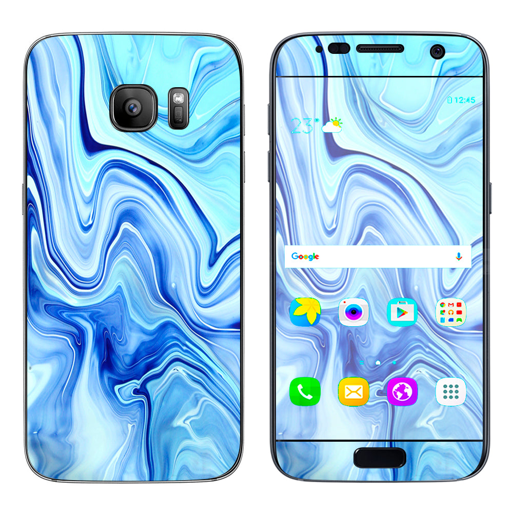  Blue Marble Rocks Glass Samsung Galaxy S7 Skin