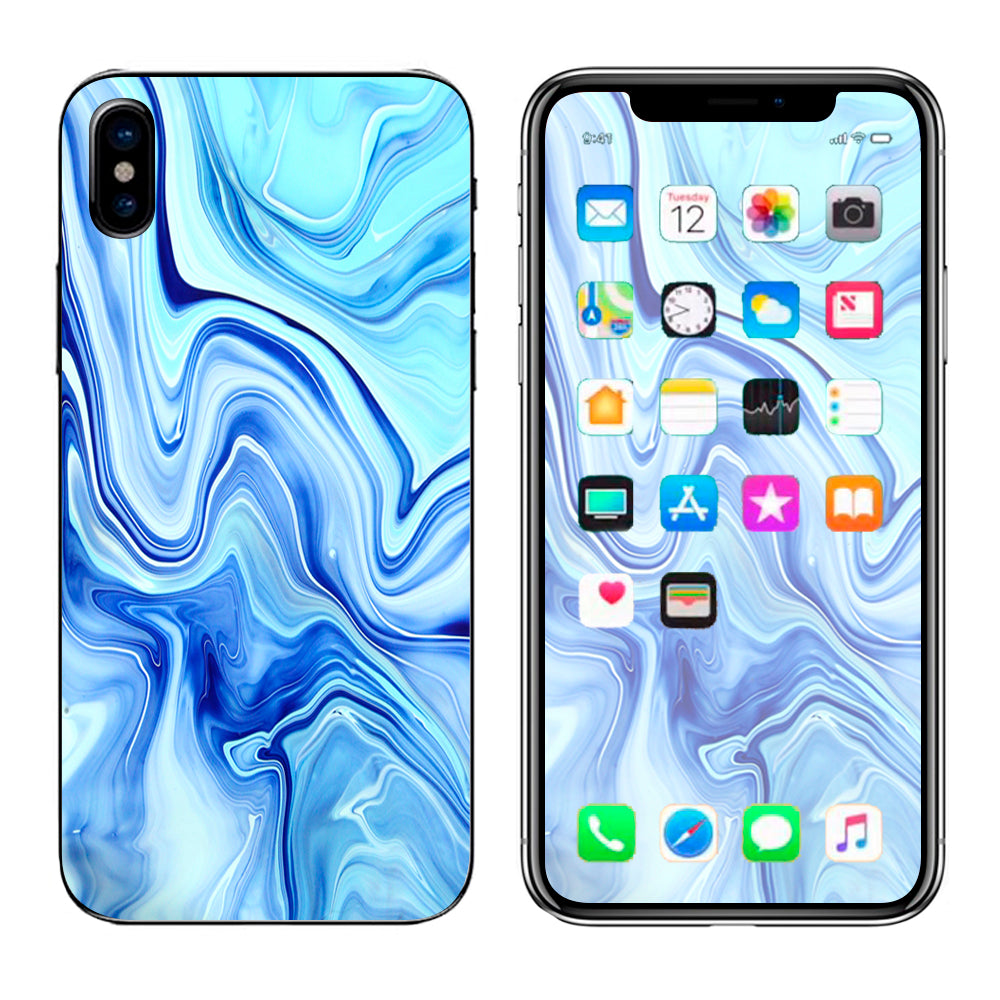  Blue Marble Rocks Glass Apple iPhone X Skin