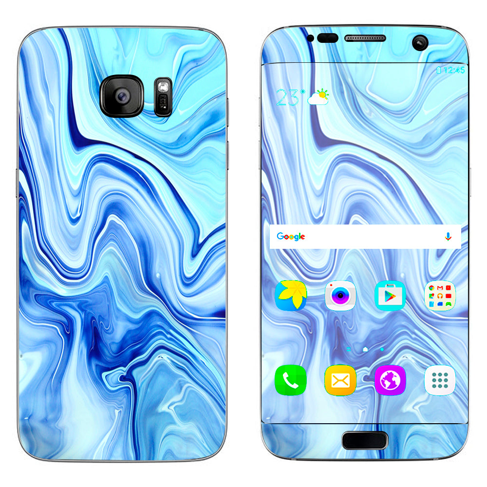  Blue Marble Rocks Glass Samsung Galaxy S7 Edge Skin