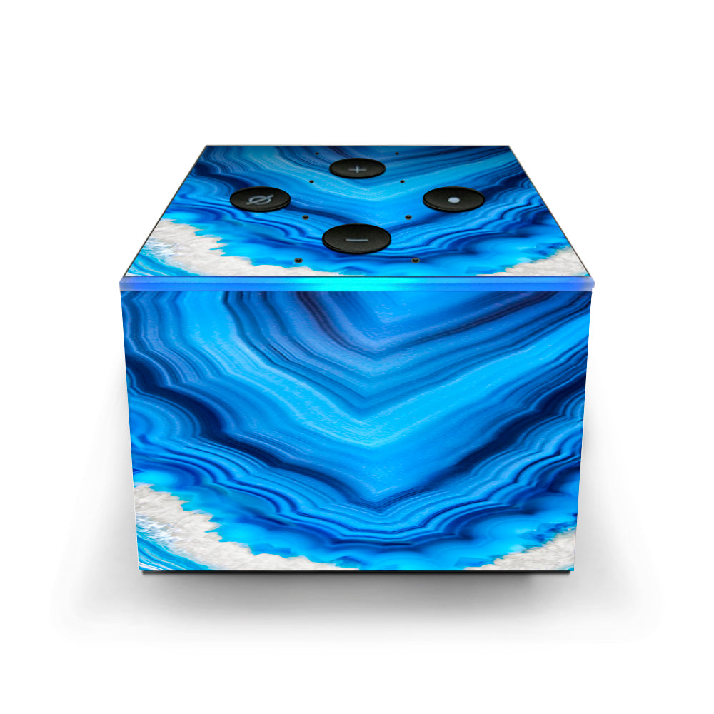  Crystal Blue Ice Marble  Amazon Fire TV Cube Skin