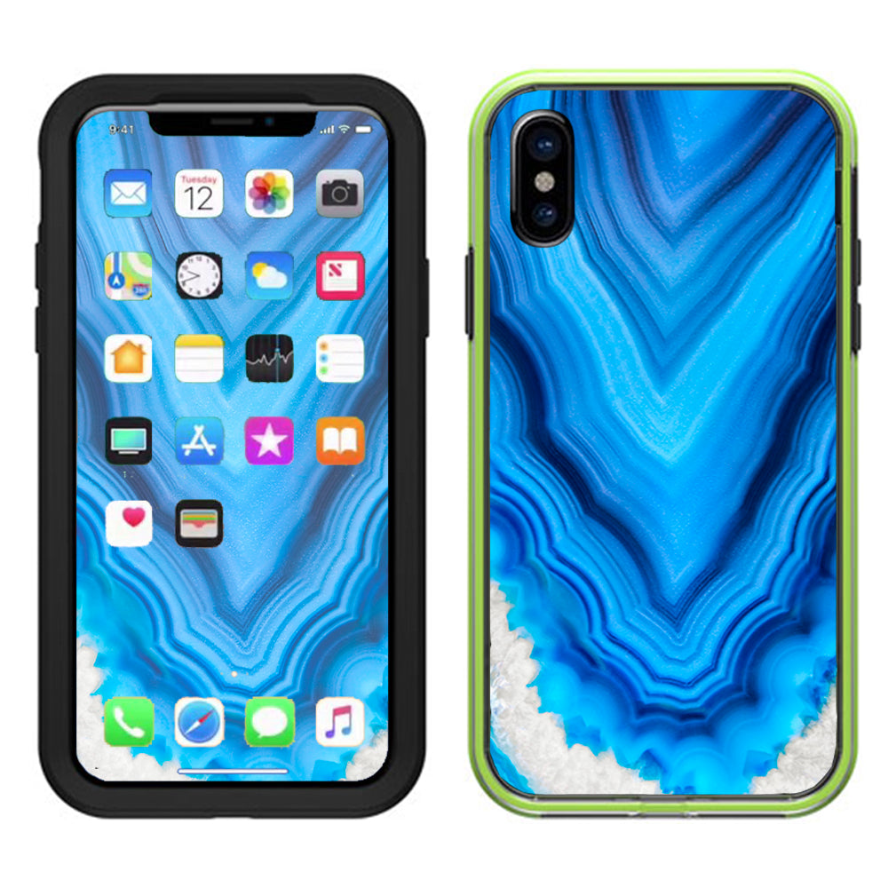  Crystal Blue Ice Marble  Lifeproof Slam Case iPhone X Skin