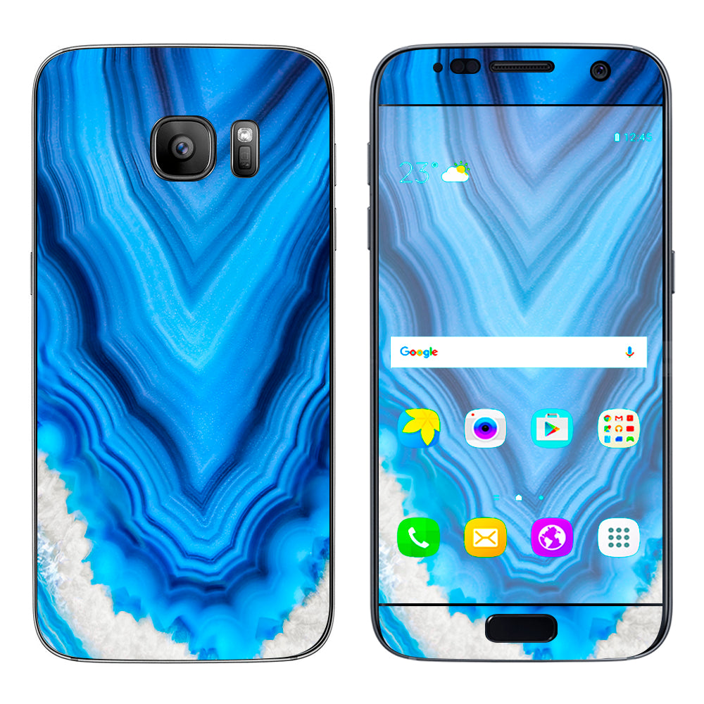  Crystal Blue Ice Marble  Samsung Galaxy S7 Skin