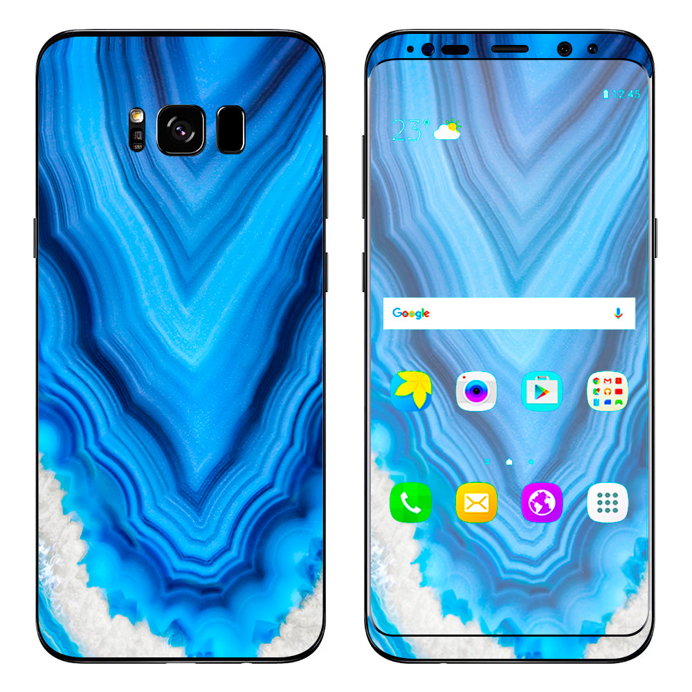  Crystal Blue Ice Marble  Samsung Galaxy S8 Skin