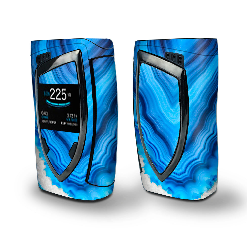 Skin Decal Vinyl Wrap for Smok Devilkin Kit 225w Vape (includes TFV12 Prince Tank Skins) skins cover / Crystal Blue Ice Marble 