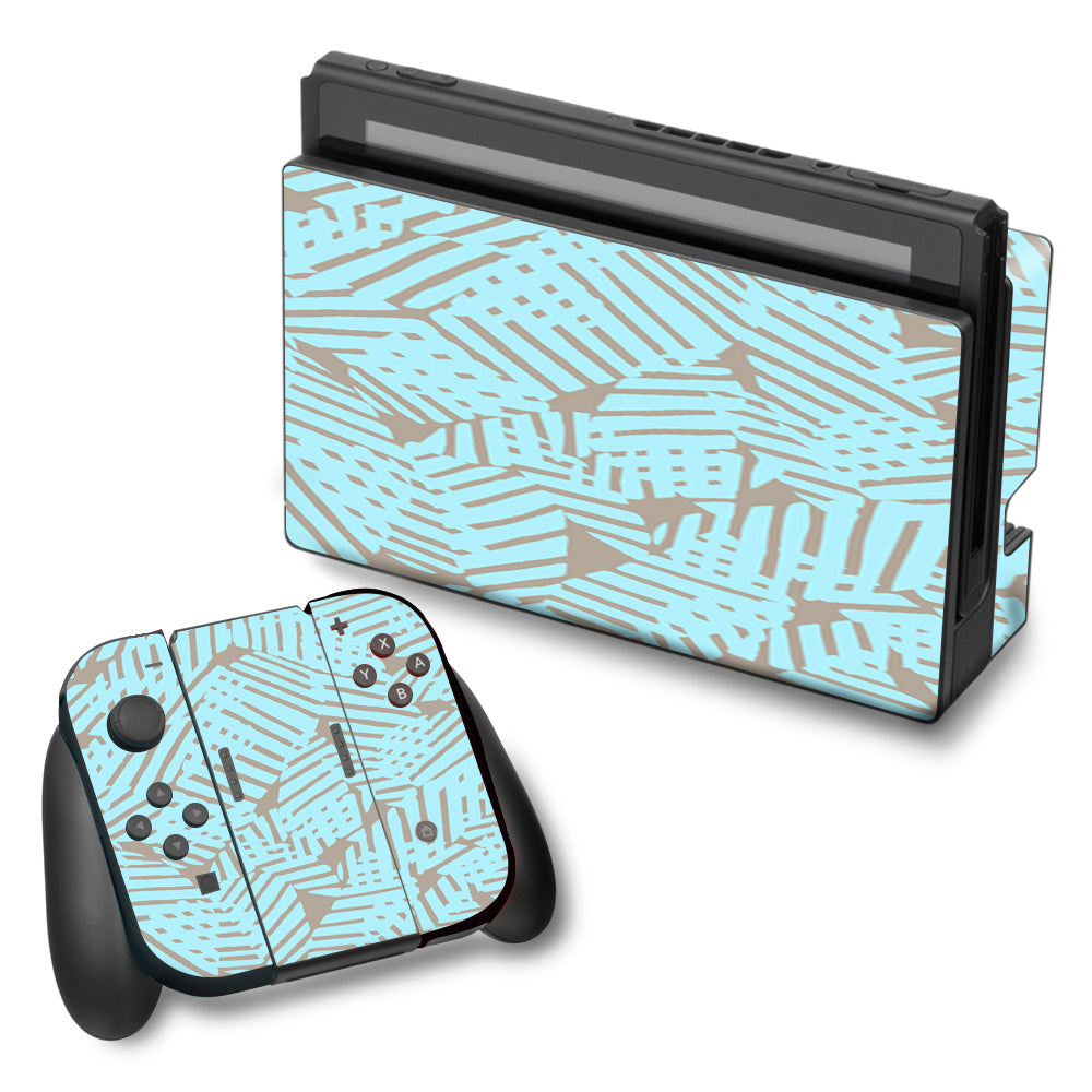  Blue Beige Pattern Nintendo Switch Skin