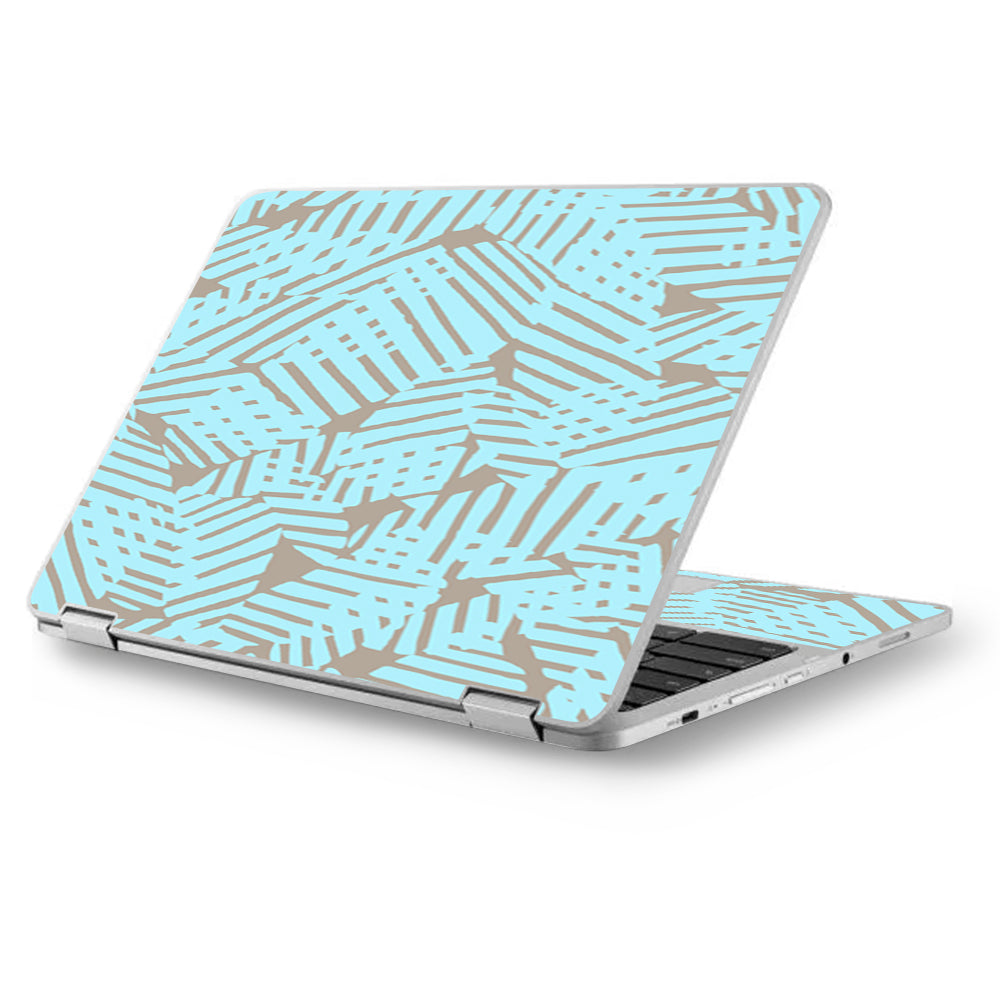  Blue Beige Pattern Asus Chromebook Flip 12.5" Skin