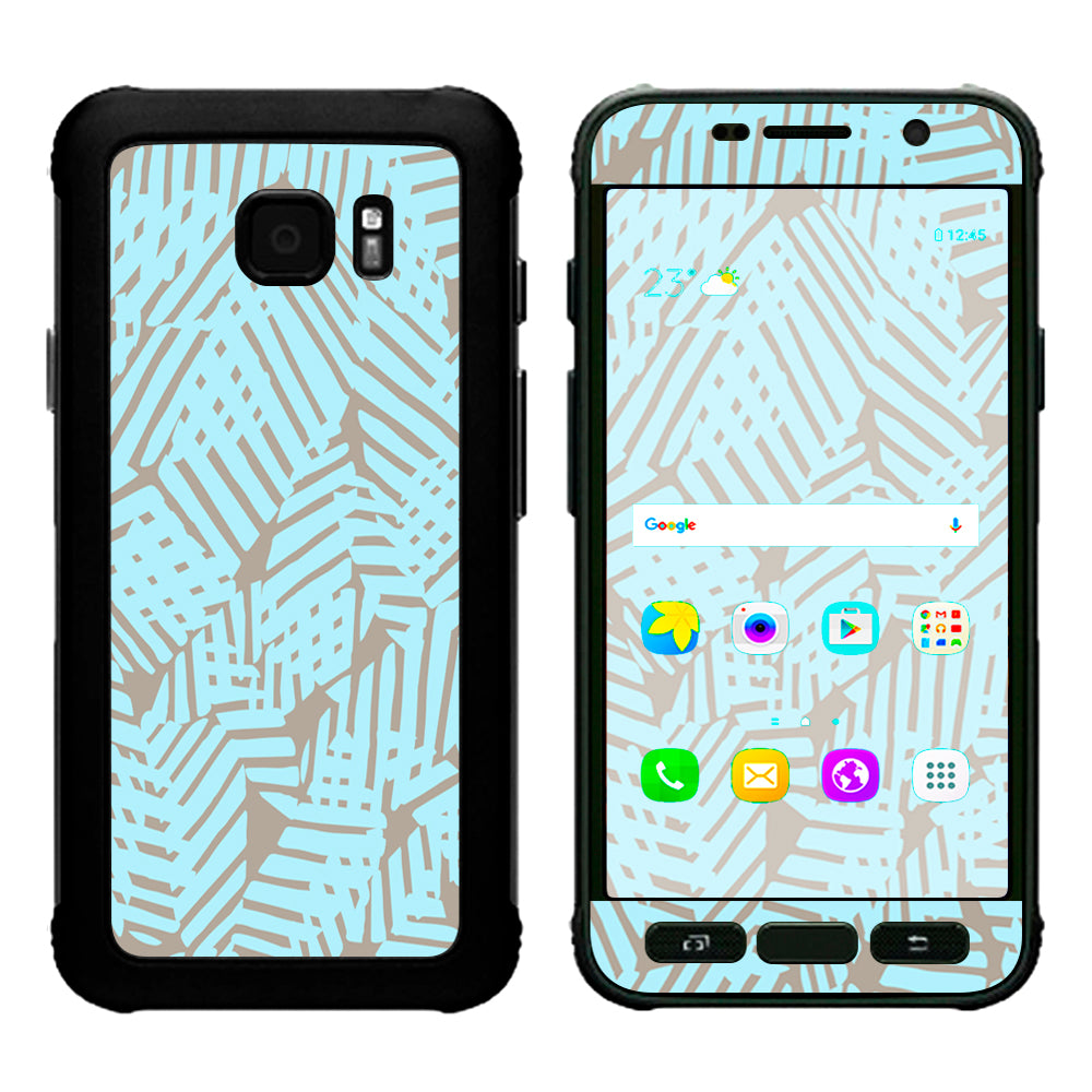  Blue Beige Pattern Samsung Galaxy S7 Active Skin