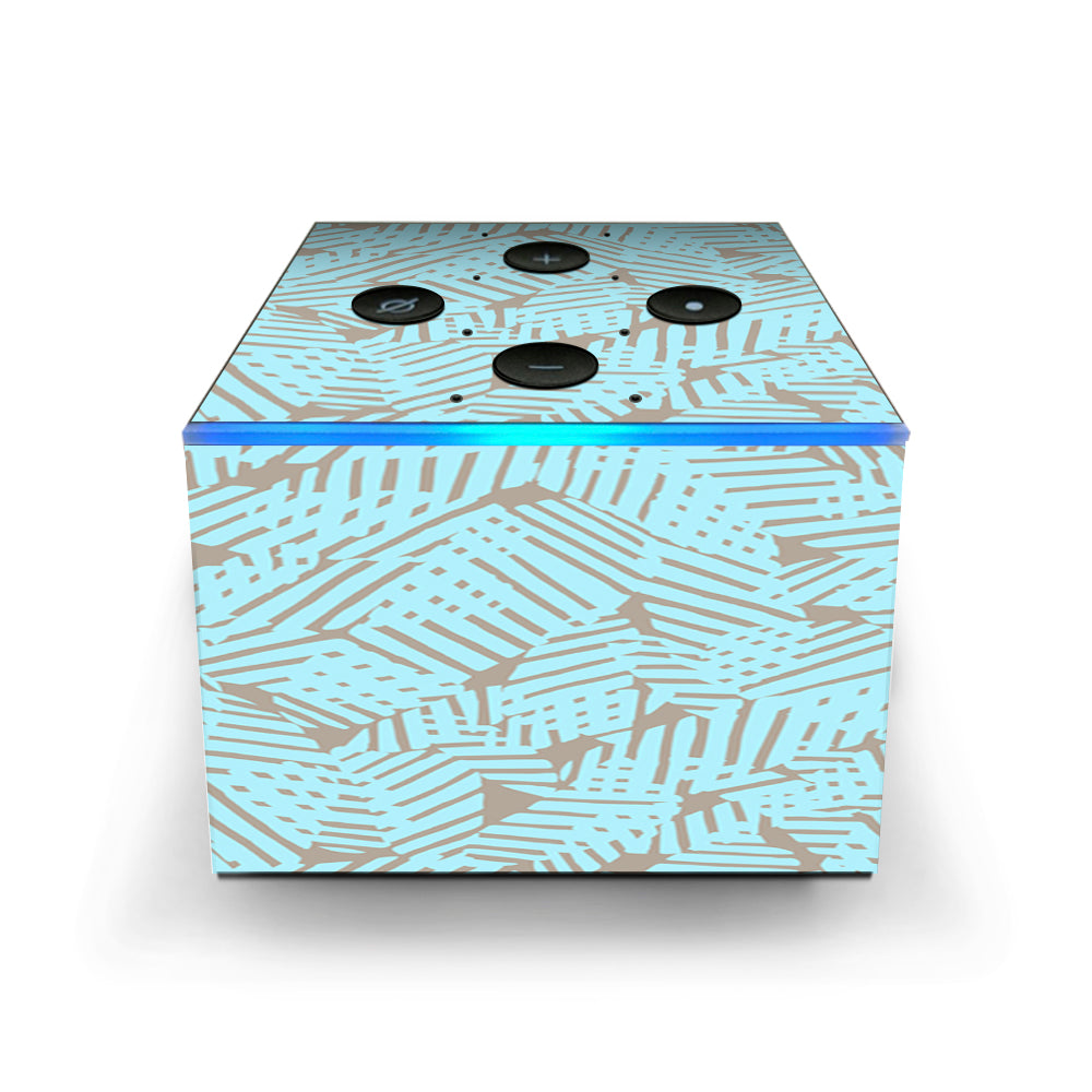  Blue Beige Pattern Amazon Fire TV Cube Skin