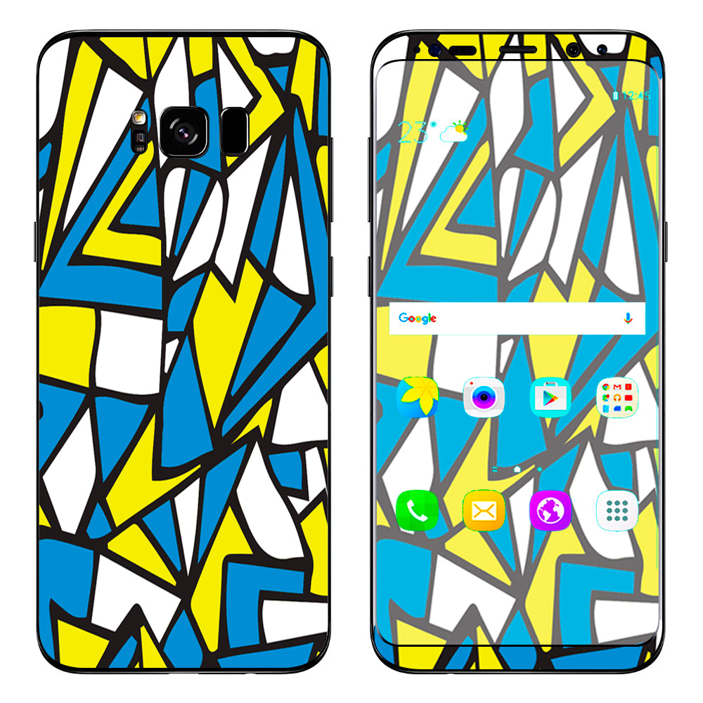  Stained Glass Abstract Blue Yellow Samsung Galaxy S8 Skin