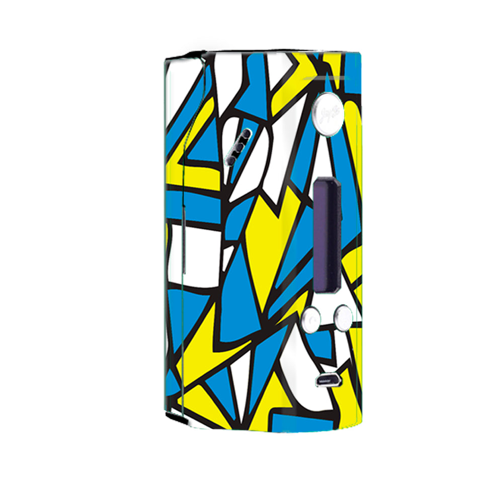  Stained Glass Abstract Blue Yellow Wismec Reuleaux RX200 Skin