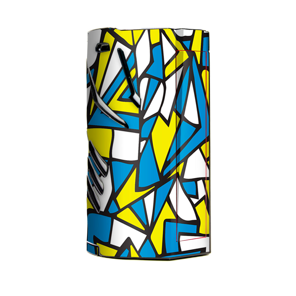  Stained Glass Abstract Blue Yellow T-Priv 3 Smok Skin