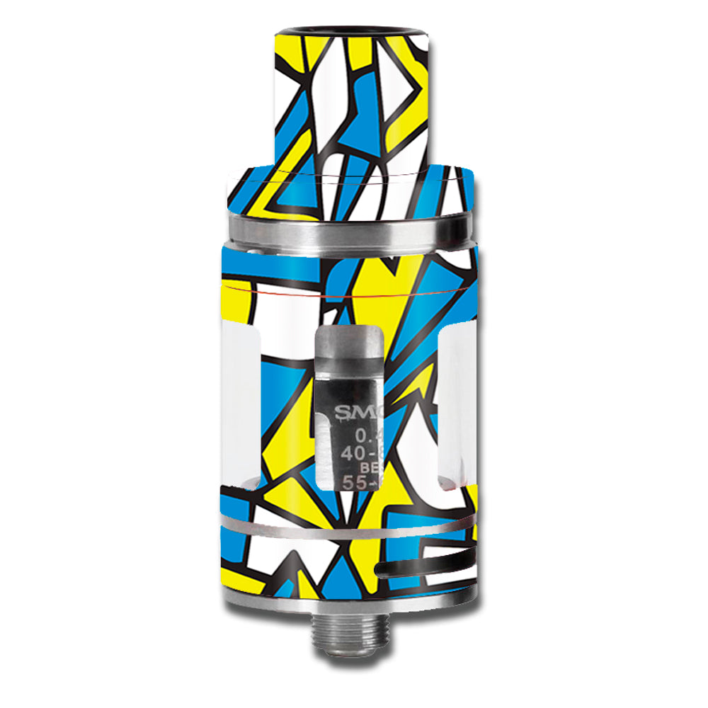  Stained Glass Abstract Blue Yellow Smok TFV8 Micro Baby Beast  Skin
