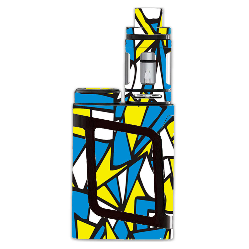  Stained Glass Abstract Blue Yellow Smok AL85 Skin