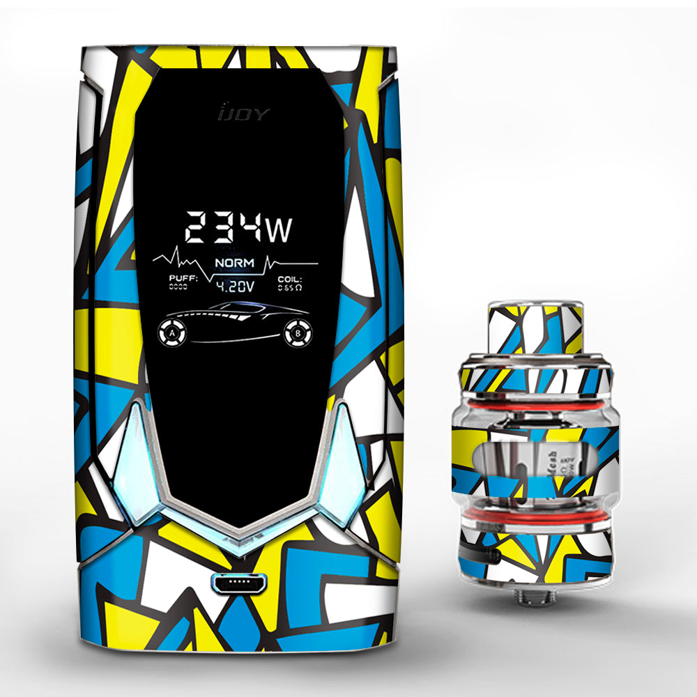  Stained Glass Abstract Blue Yellow iJoy Avenger 270 Skin