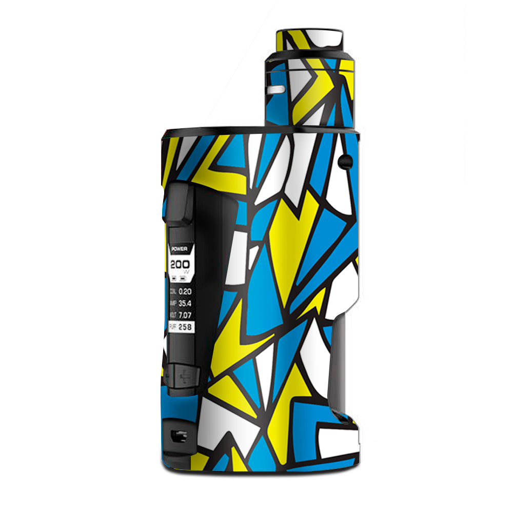  Stained Glass Abstract Blue Yellow G Box Squonk Geek Vape Skin