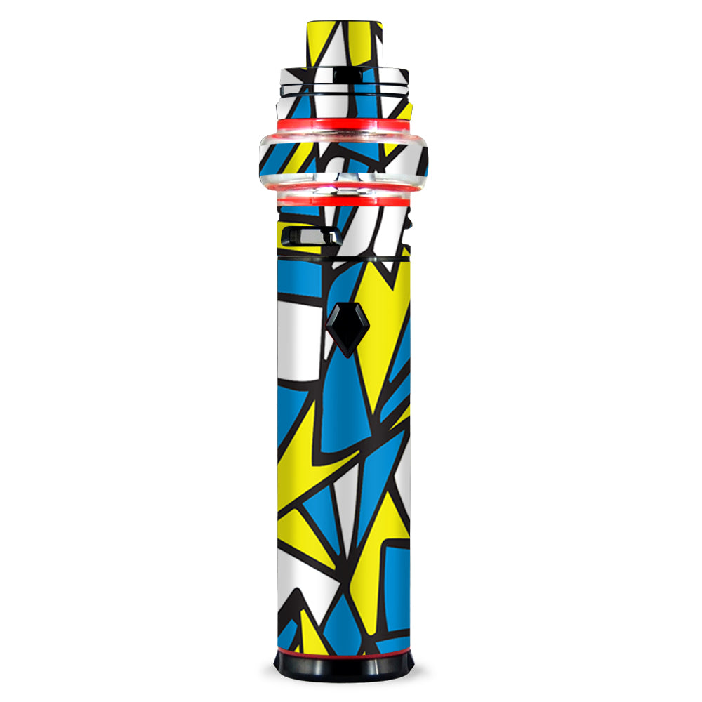 Stained Glass Abstract Blue Yellow Smok stick V9 Max Skin