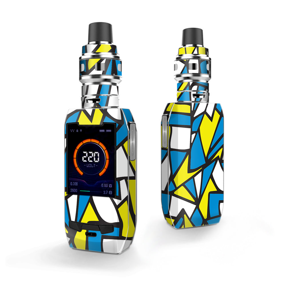  Stained Glass Abstract Blue Yellow Vaporesso Polar 220w Skin