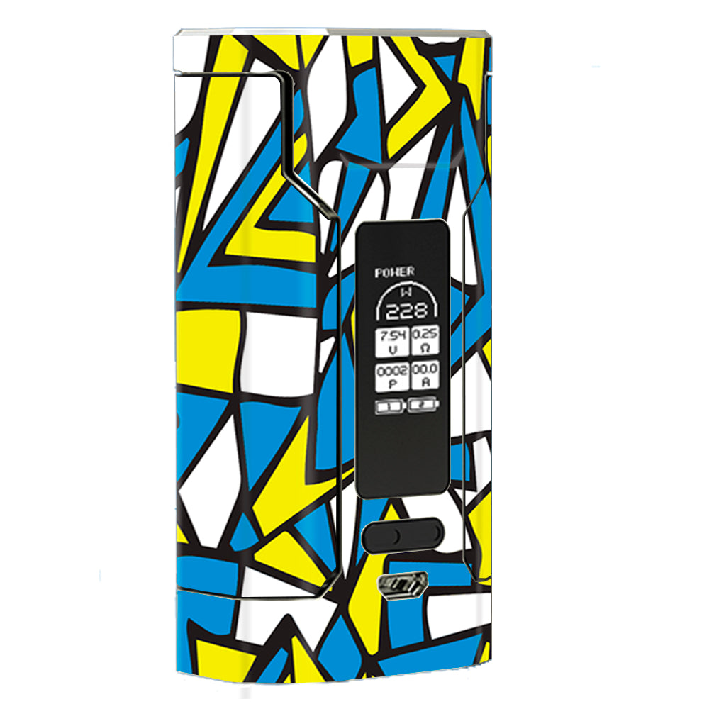  Stained Glass Abstract Blue Yellow Wismec Predator 228W Skin