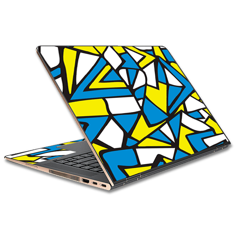  Stained Glass Abstract Blue Yellow HP Spectre x360 13t Skin
