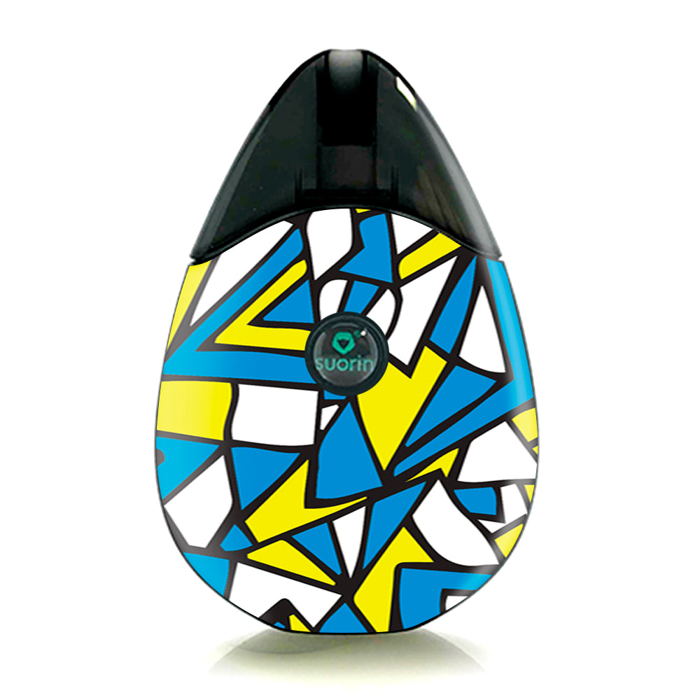  Stained Glass Abstract Blue Yellow Suorin Drop Skin