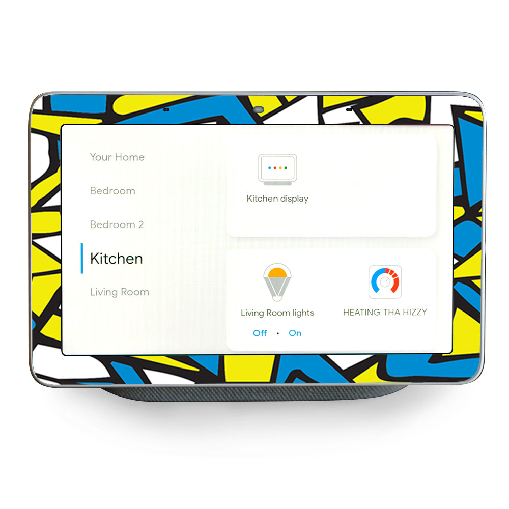 Stained Glass Abstract Blue Yellow Google Home Hub Skin