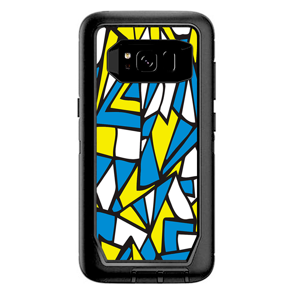  Stained Glass Abstract Blue Yellow Otterbox Defender Samsung Galaxy S8 Skin