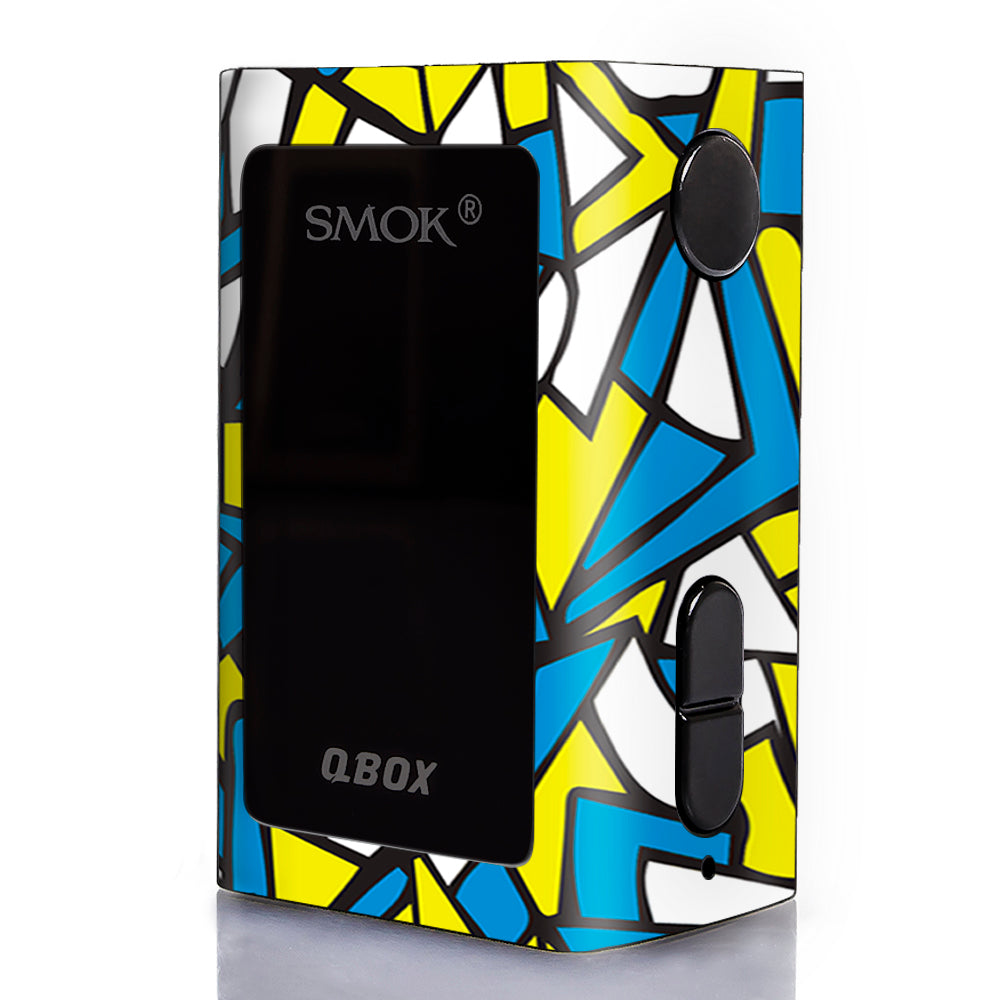  Stained Glass Abstract Blue Yellow Smok Qbox 50w tc Skin