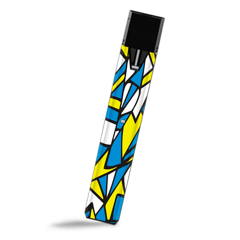  Stained Glass Abstract Blue Yellow Smok Fit Ultra Portable Skin