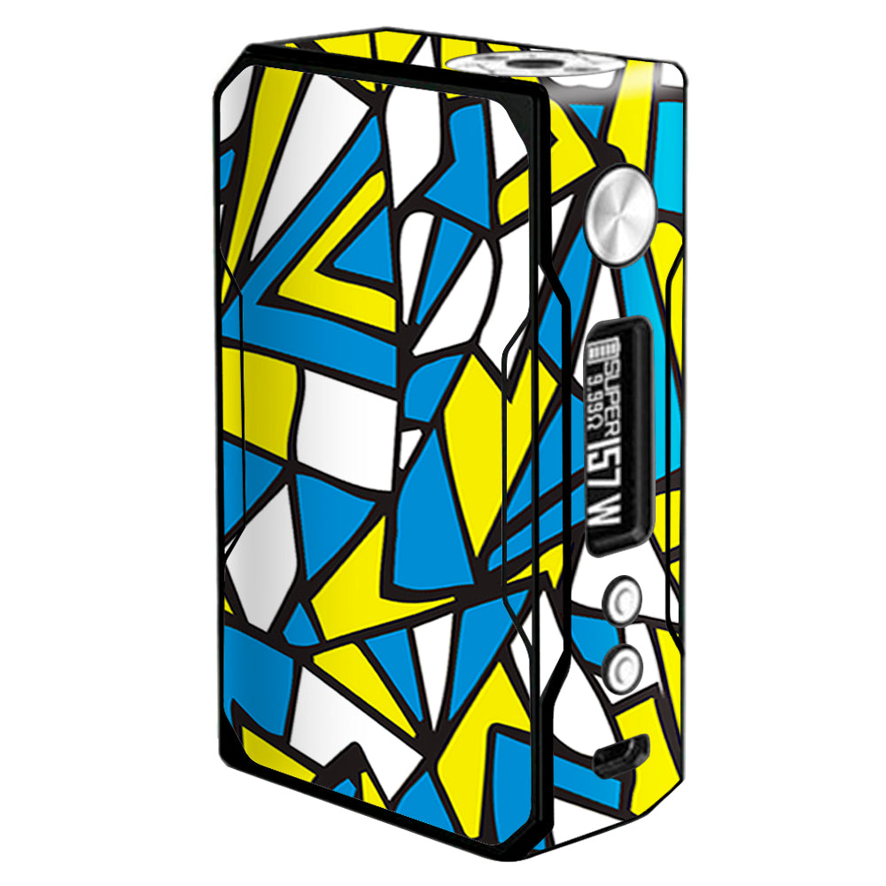  Stained Glass Abstract Blue Yellow Voopoo Drag 157w Skin