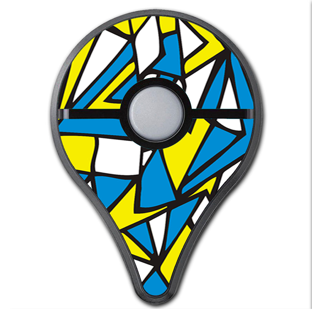  Stained Glass Abstract Blue Yellow Pokemon Go Plus Skin
