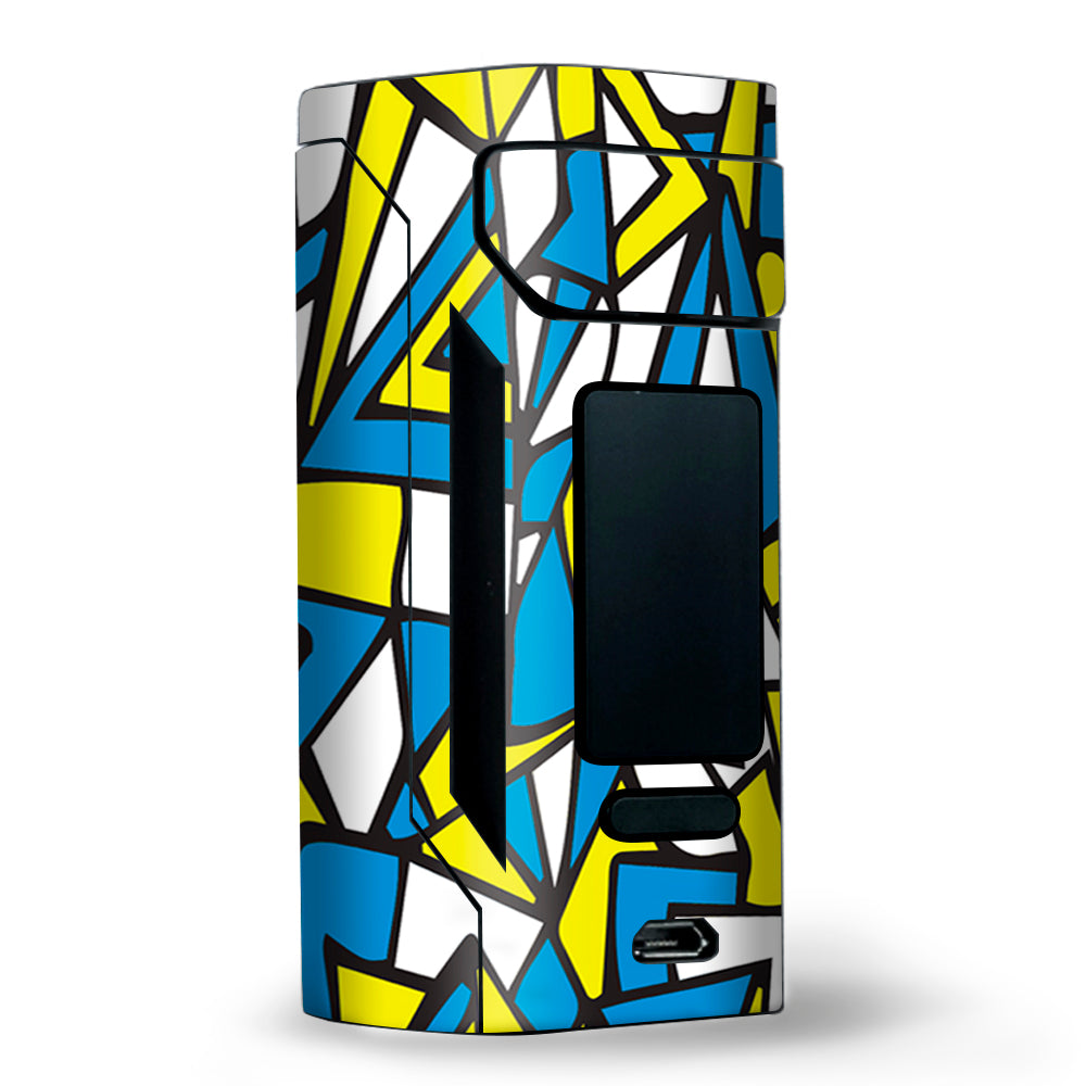  Stained Glass Abstract Blue Yellow Wismec RX2 20700 Skin