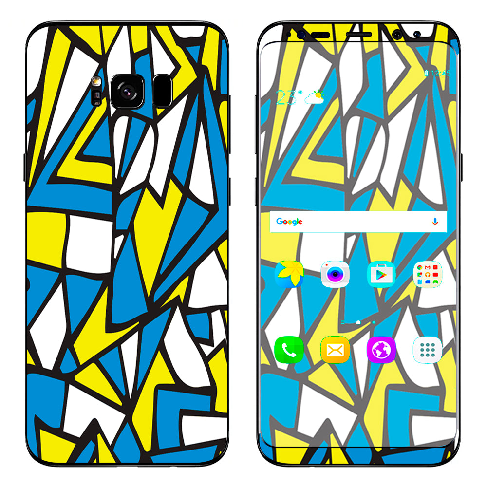  Stained Glass Abstract Blue Yellow Samsung Galaxy S8 Plus Skin