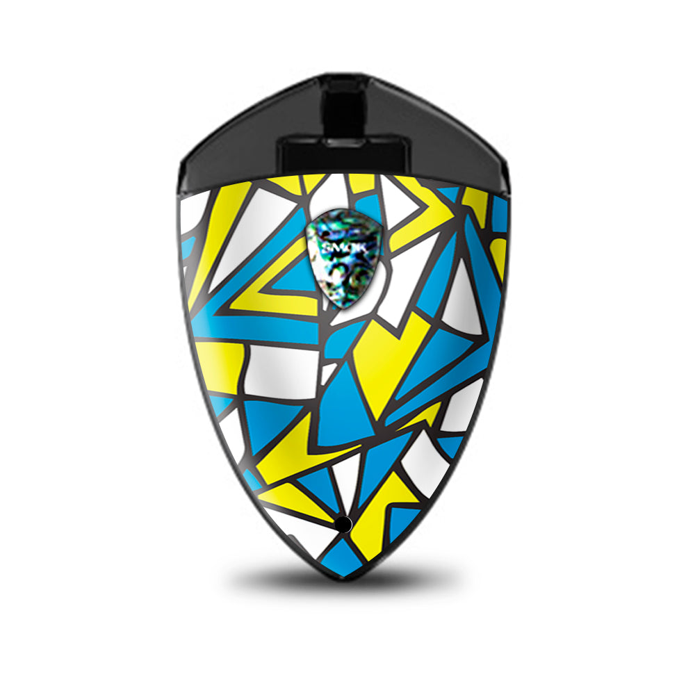  Stained Glass Abstract Blue Yellow Smok Rolo Badge Skin