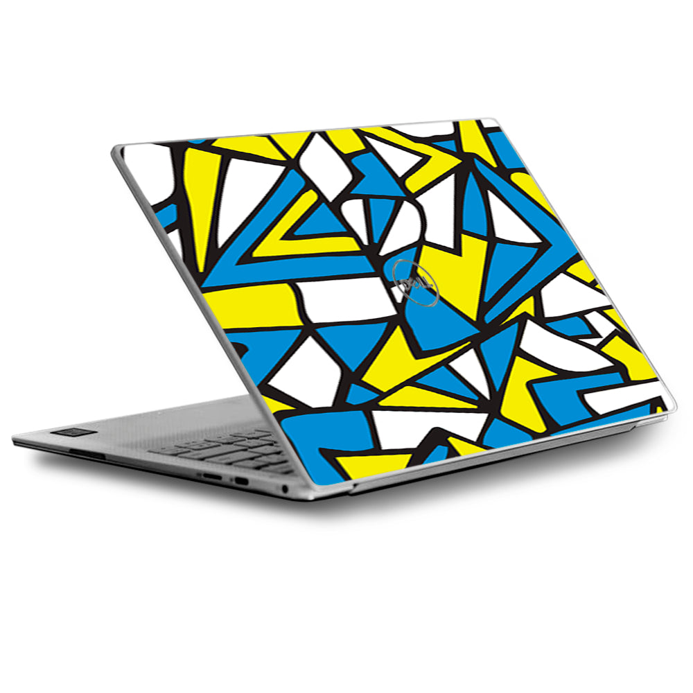  Stained Glass Abstract Blue Yellow Dell XPS 13 9370 9360 9350 Skin