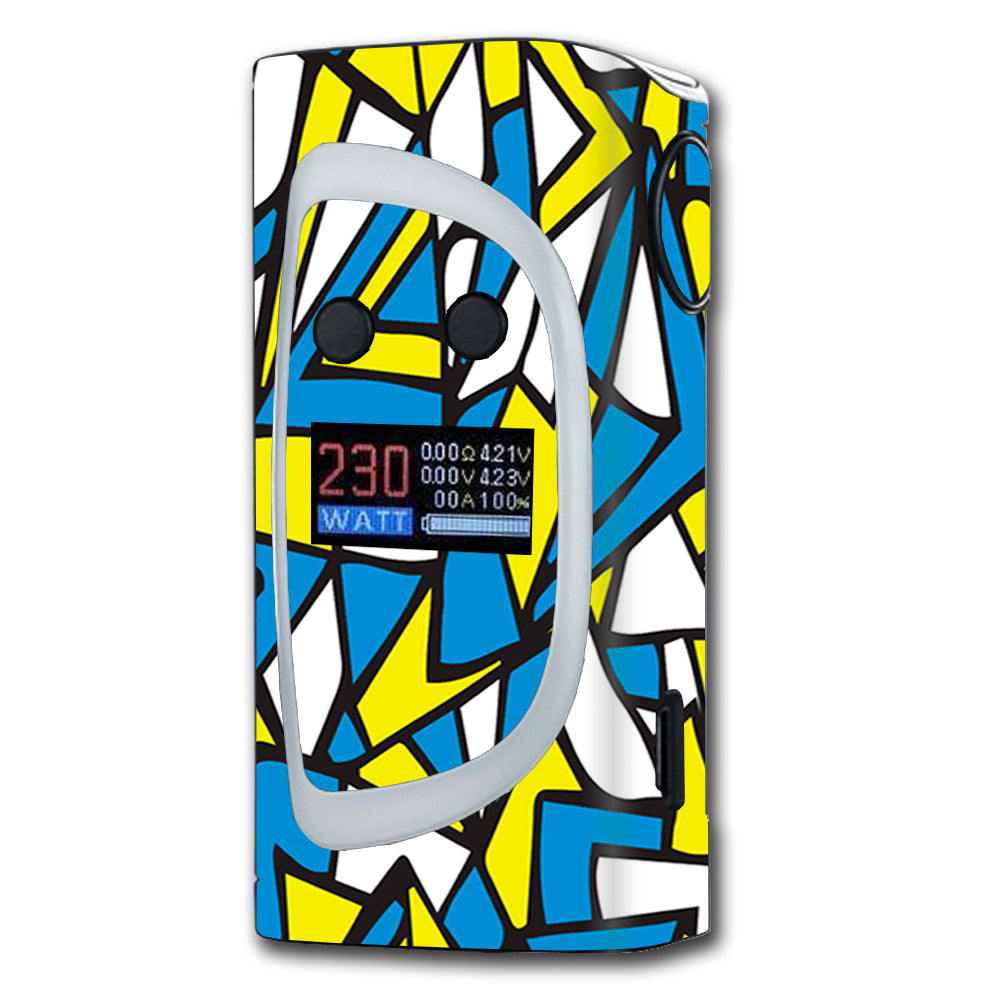  Stained Glass Abstract Blue Yellow Sigelei Kaos Spectrum 230w Skin