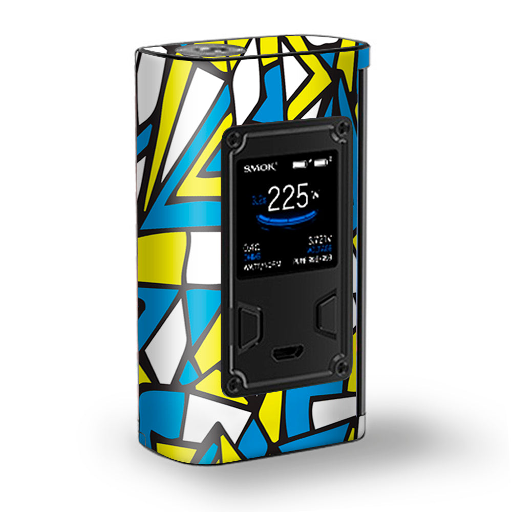  Stained Glass Abstract Blue Yellow Majesty Smok Skin