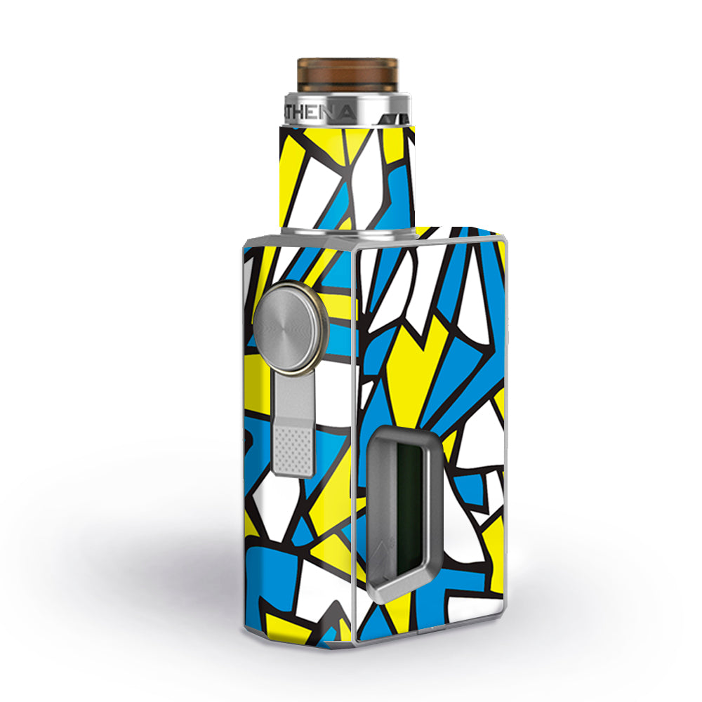  Stained Glass Abstract Blue Yellow Geekvape Athena Squonk Skin